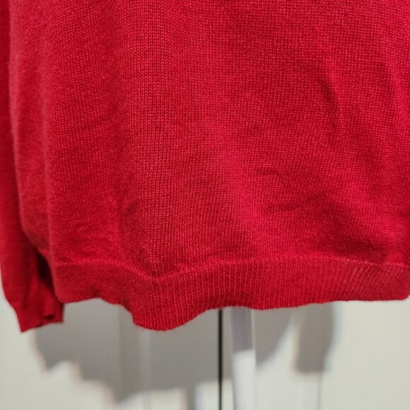 Women's MODA International Silk and Cashmere Red Turtleneck Size L - Picture 5 of 10